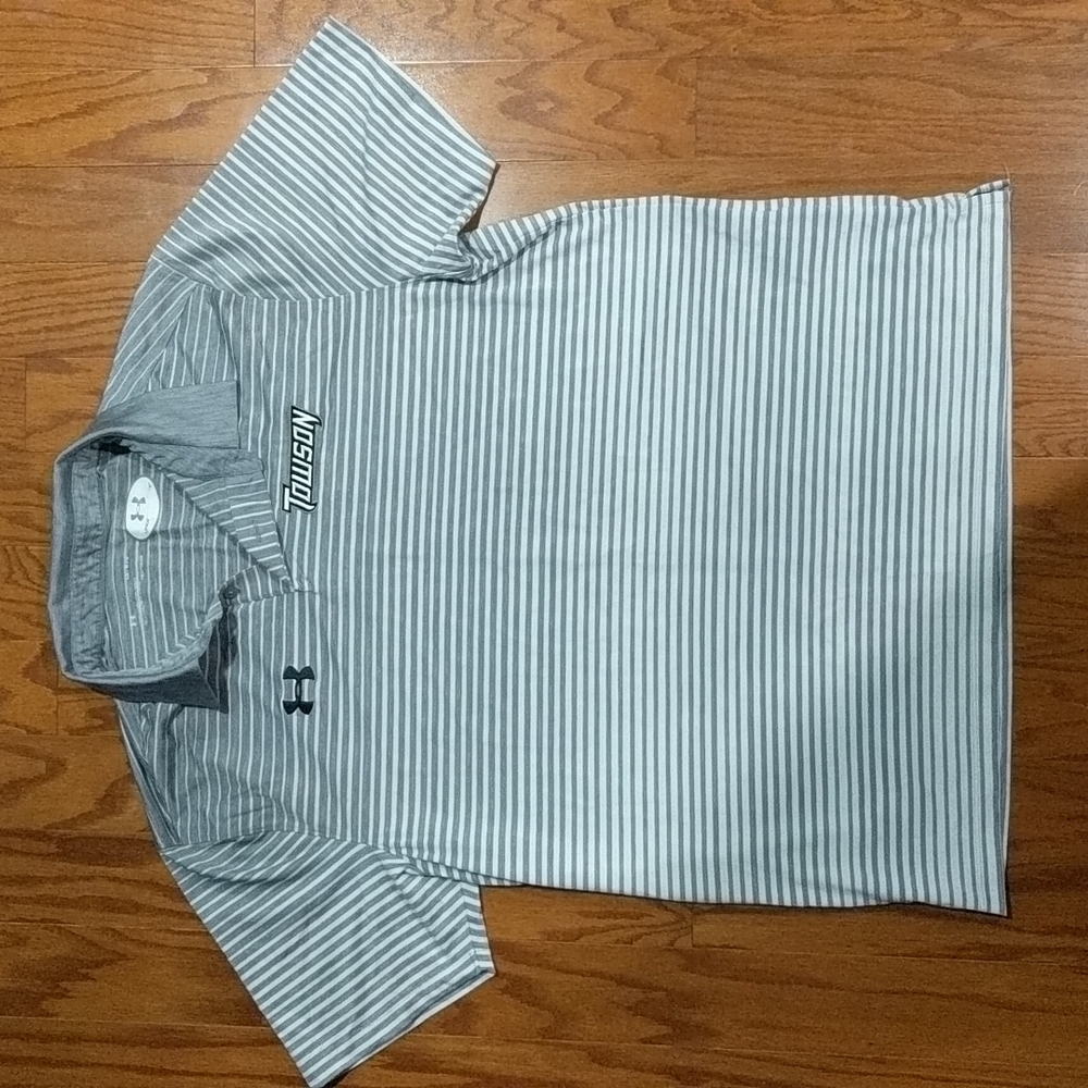 Men's Under Armour Towson Tigers Striped Polo Large